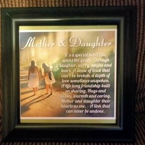 Framed Mother & Daughter wall hanging
